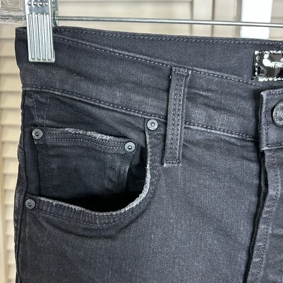 Mother Tippy Top Frisky Flood Not Guilty Black Denim Straight Jeans Size 25 - Picture 6 of 14